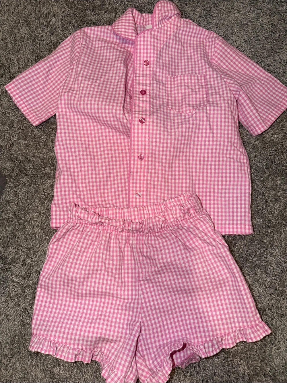 Cat & Jack Pink Gingham Short Pajama Set